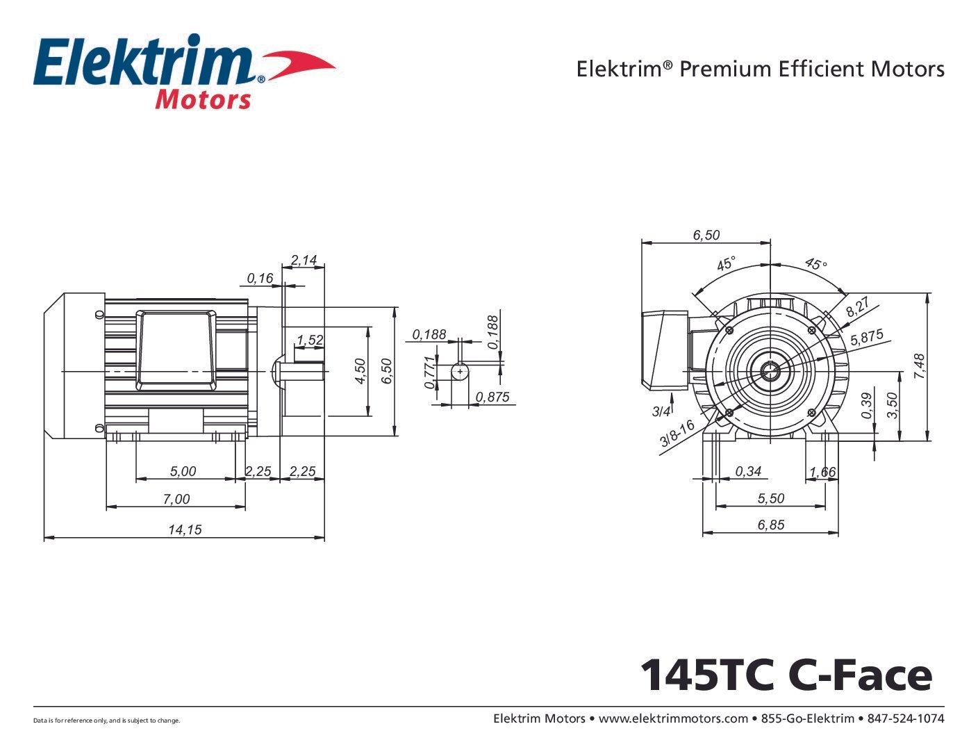 22C-FLA-140 ELEKTRIM C-FLANGE 143TC/145TC